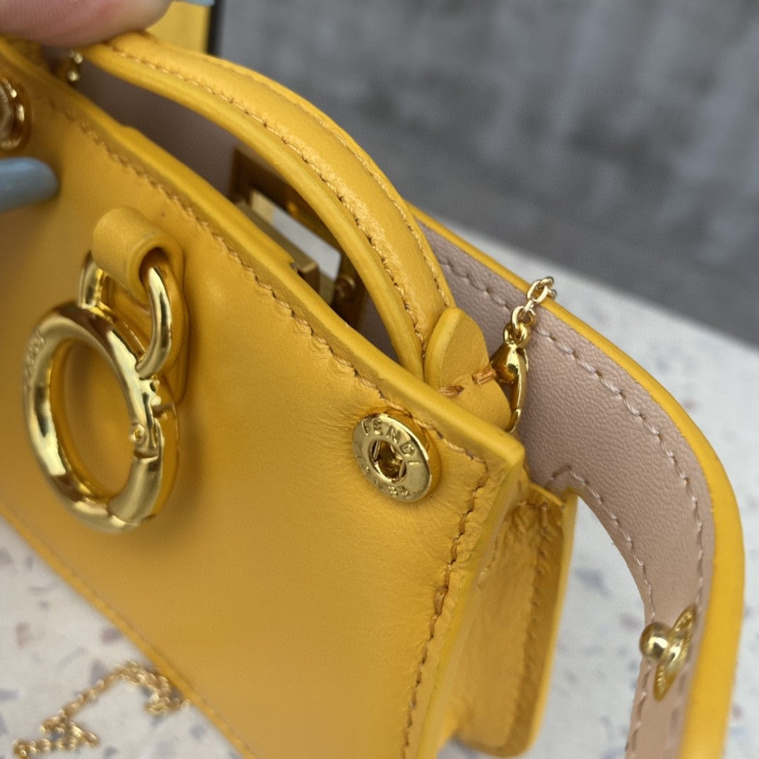 FI Nano Peekaboo Charm Crossbody Yellow Bag For Woman 12cm/4.5in