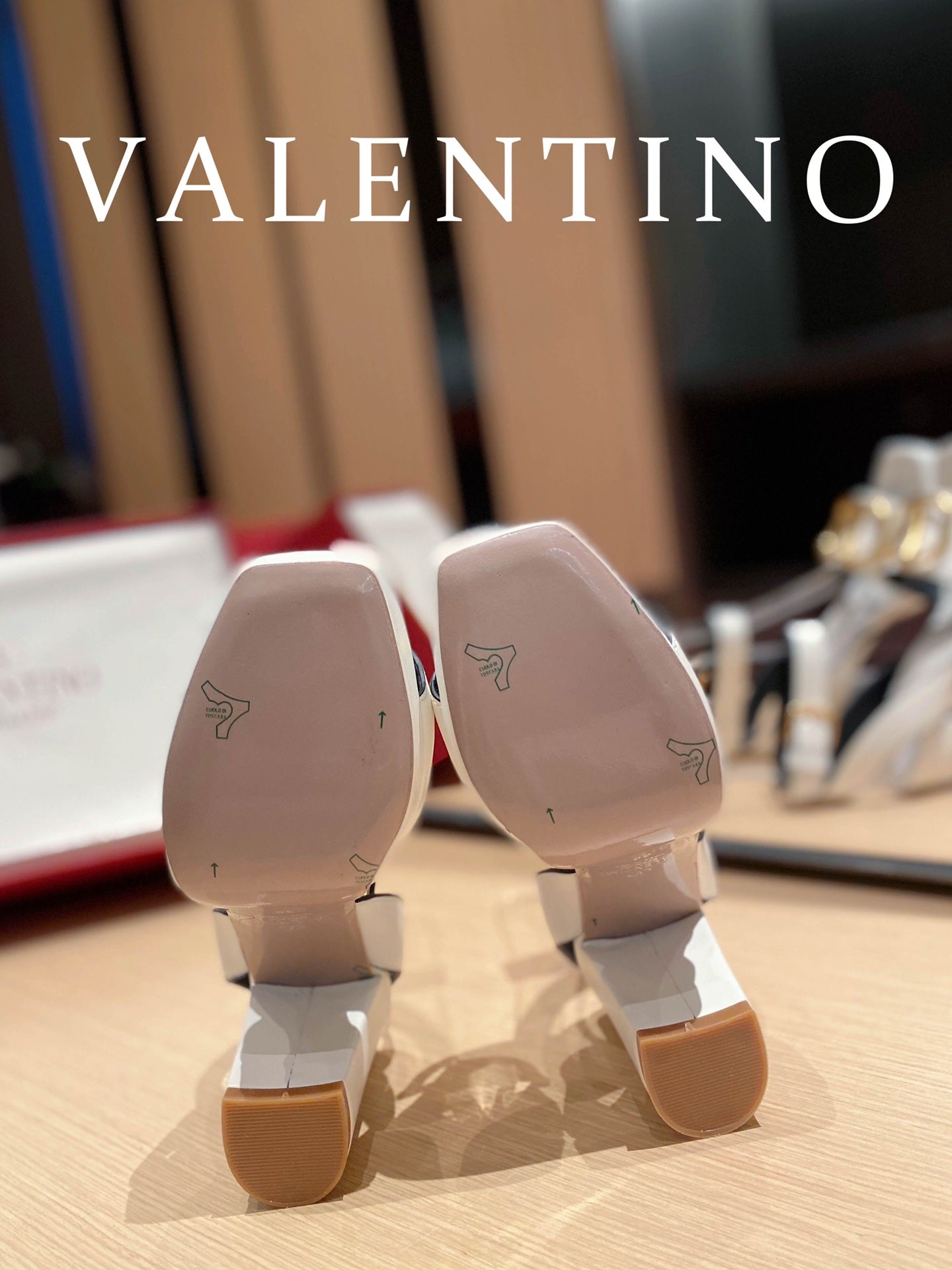 Valentino Garavani Strap Heeled Sandals With V Logo Signature Embellishment White For Women