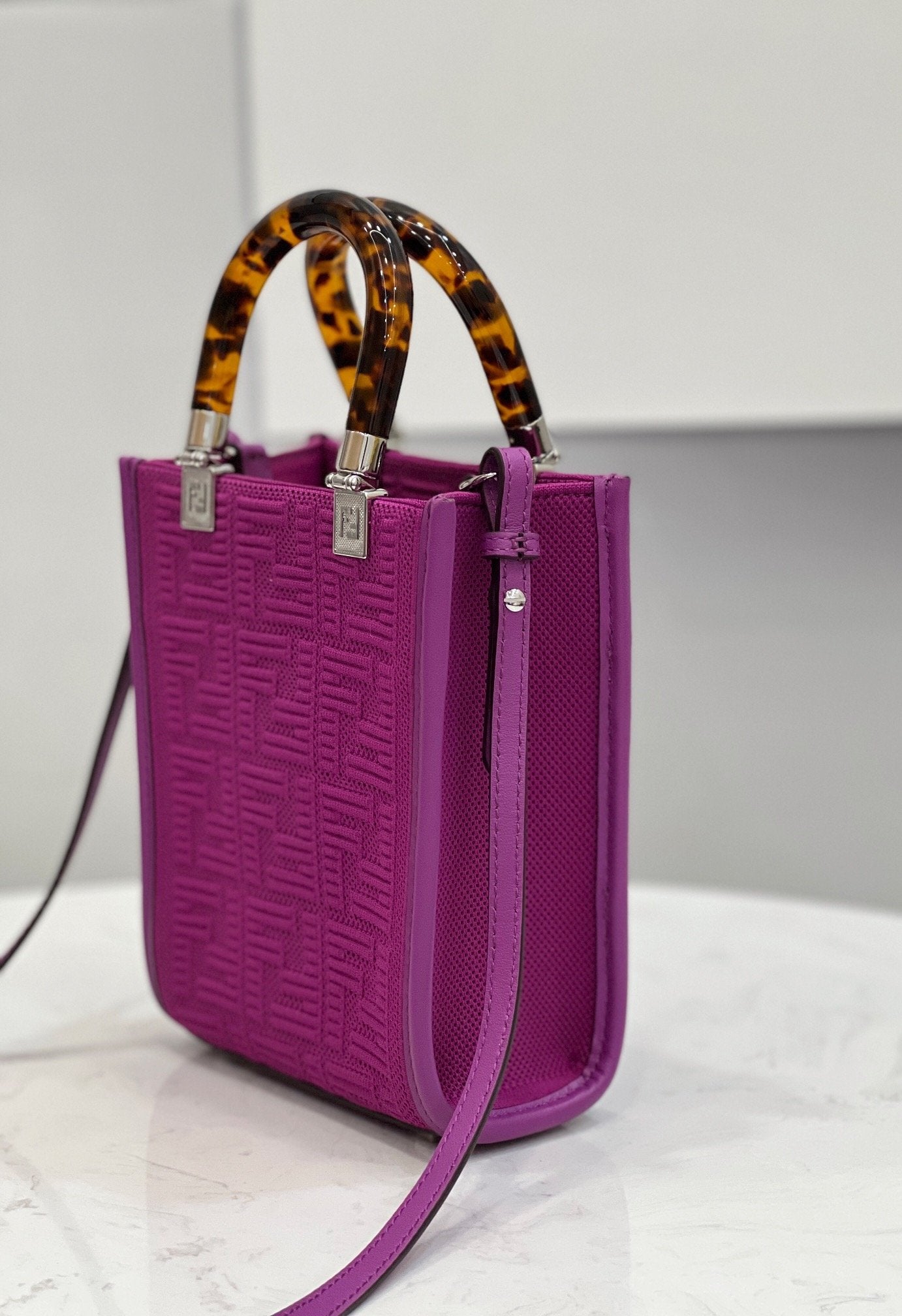 FI Mini Sunshine Shopper Purple For Women, Women’s Handbags, Shoulder And CrossBody Bags 7.1in/18cm FF 8BS051