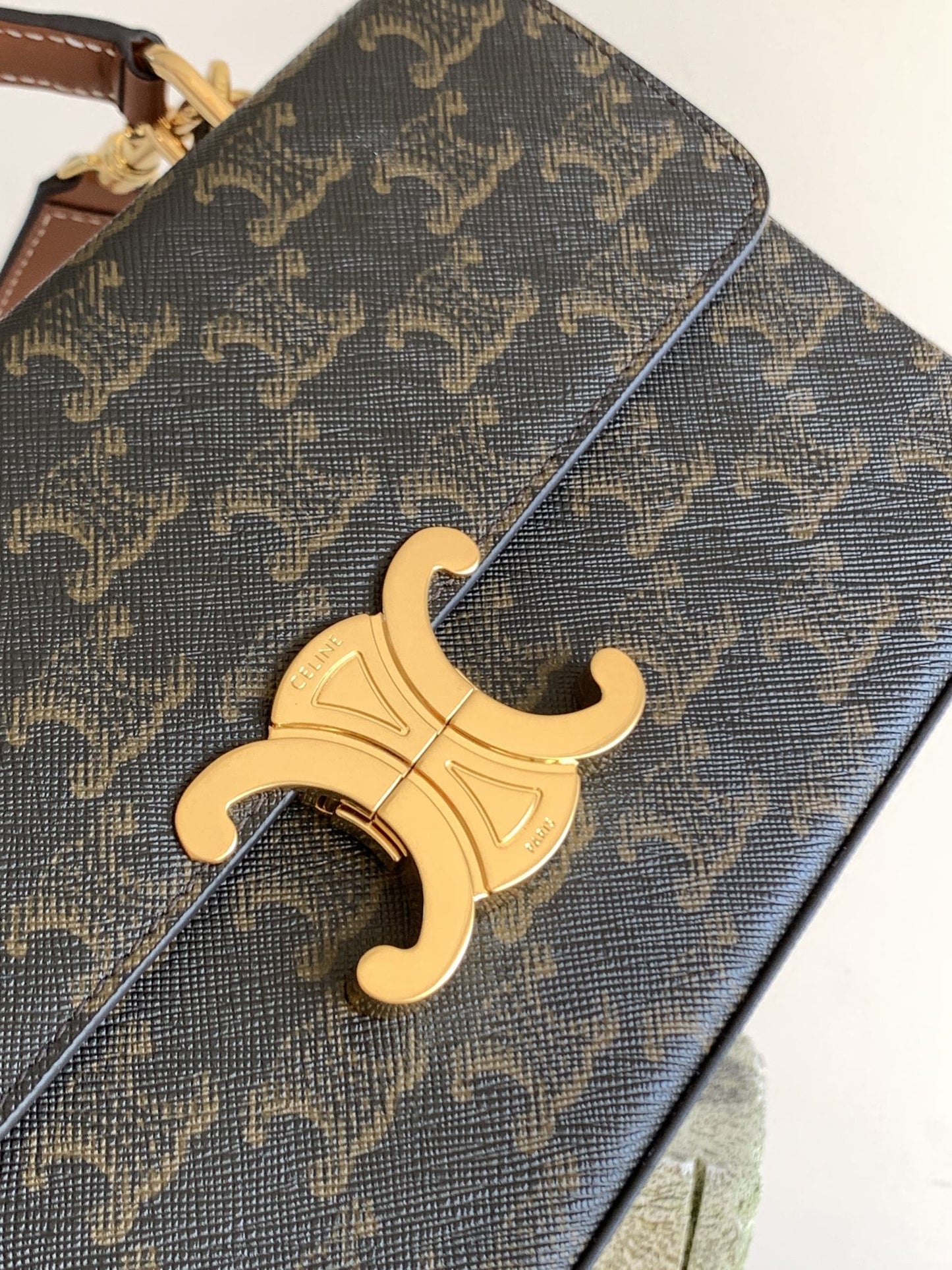 CE Box Triomphe Bag In Triomphe Canvas Brown For Women 9in/22cm
