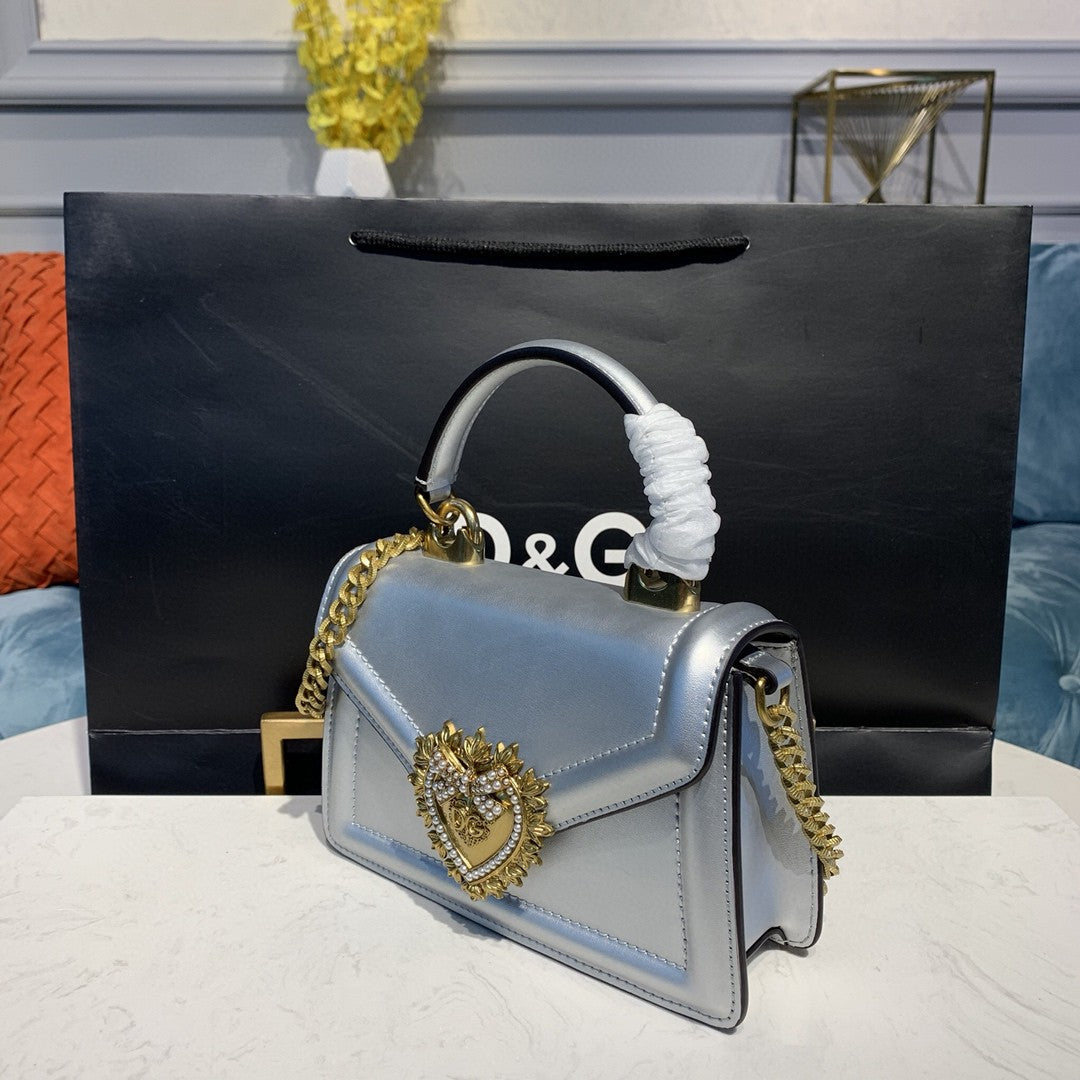 DG Small Devotion Bag In Mordore Nappa Silver For Women 7.5in/19cm DG BB6711A101680998