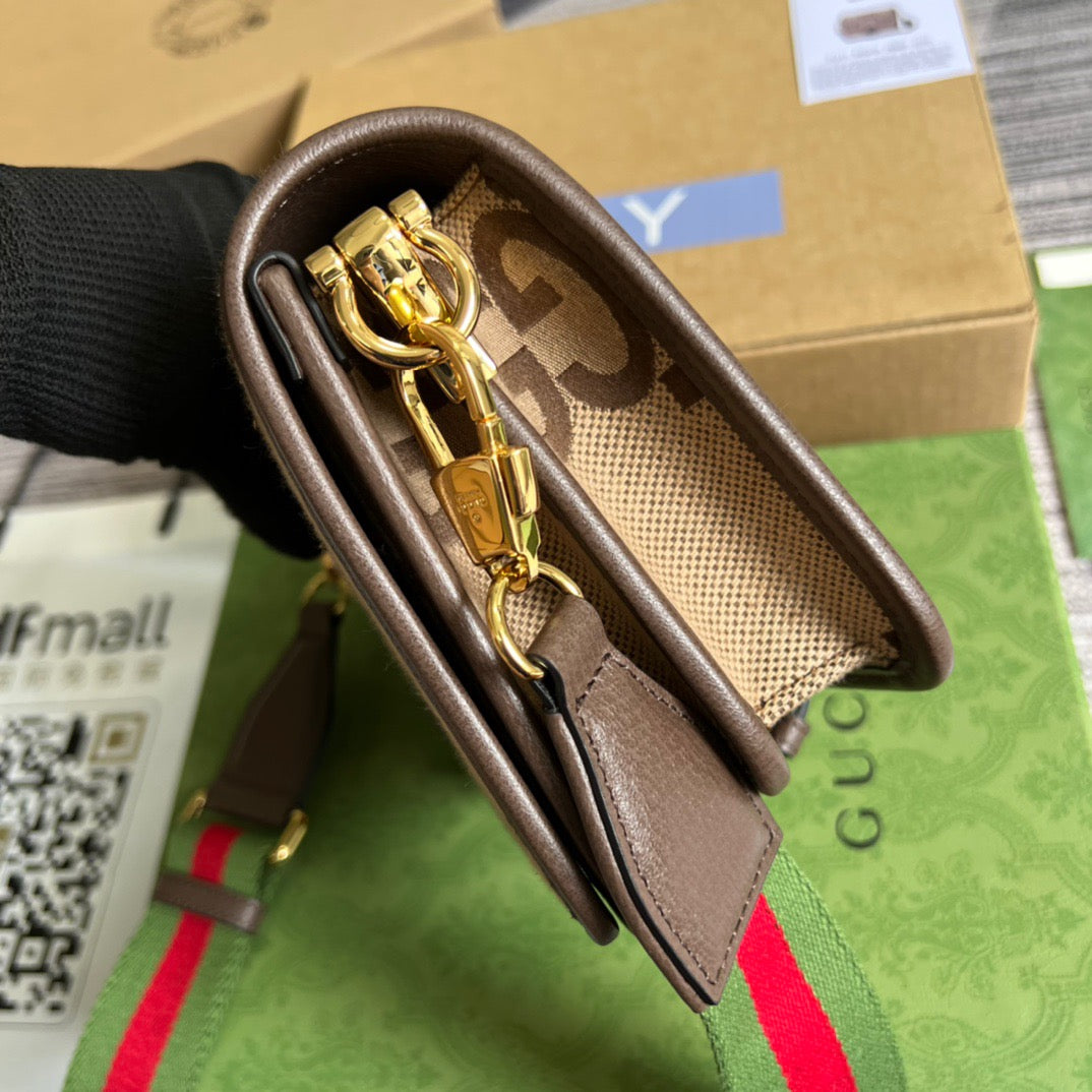 gg Ophidia Mini Jumbo gg Bag Camel And Ebony Jumbo gg Canvas For Men 4.7in/12cm gg