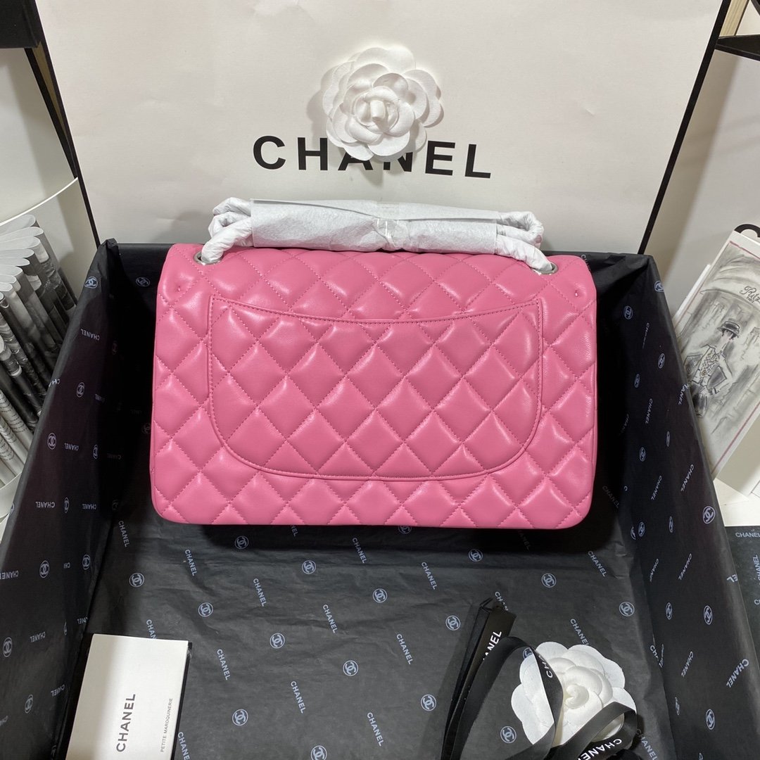 ChanelLarge Classic Handbag Silver Hardware PiNike For Women, Women’s Handbags, Shoulder Bags 11.8in/30cm