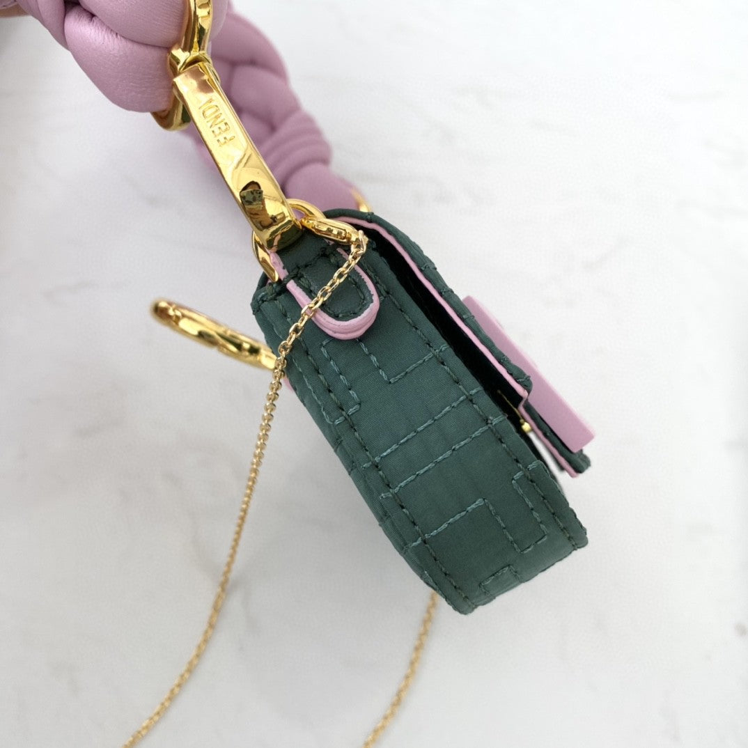 FI Nano Baguette Maxi Handle Pink and Green Bag For Woman 6.5cm/2.5in