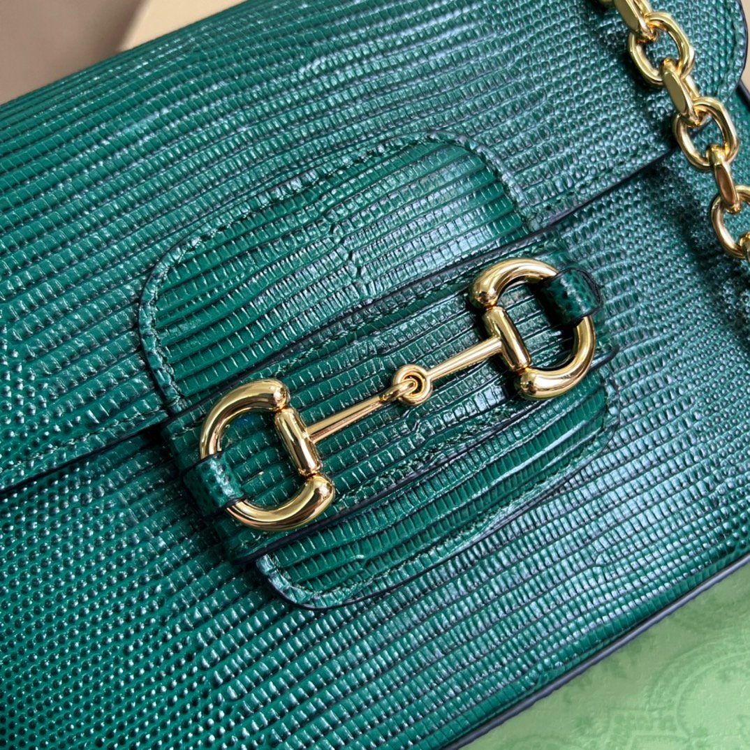gg Horsebit 1955 Lizard Mini Bag Green For Women, Women’s Bags 8in/20cm gg 675801 LUZ0G 3154