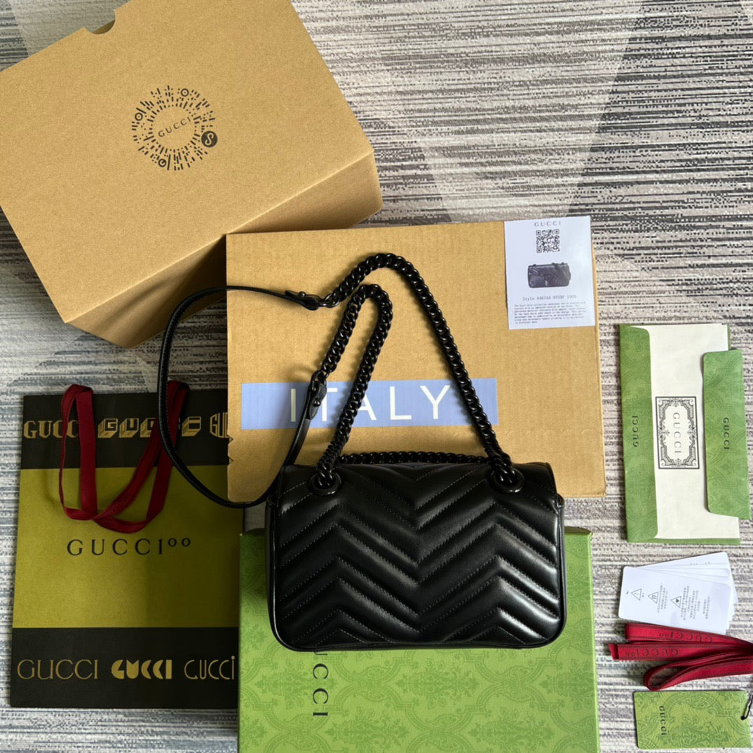 gg Marmont Matelasse Mini Bag Black For Women, Women’s Bags 8.5in/22cm gg