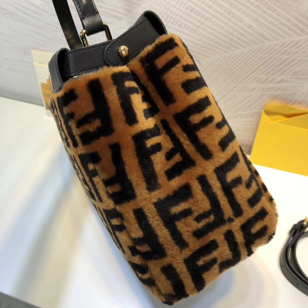 FI Peekaboo Handle Bag Brown For Women, Women’s Bags 14.9in/38cm FF