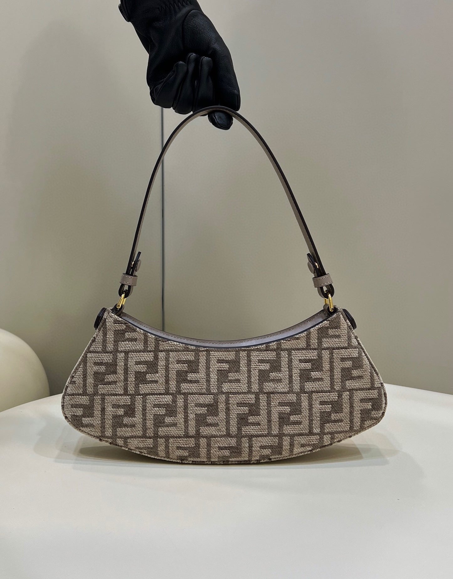 FI O’Lock Swing Dove Gray Tapestry Fabric Bag For Woman 32cm/12in