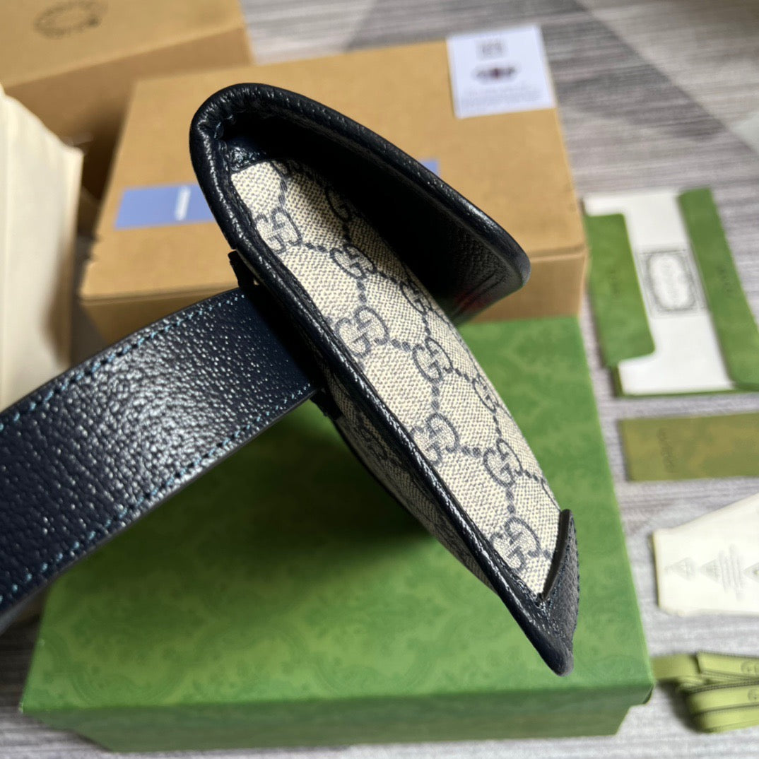 gg Ophidia Belt Bag Beige And Blue gg Supreme Canvas For Men 8.7in/22cm gg 674081 96IWN 4076