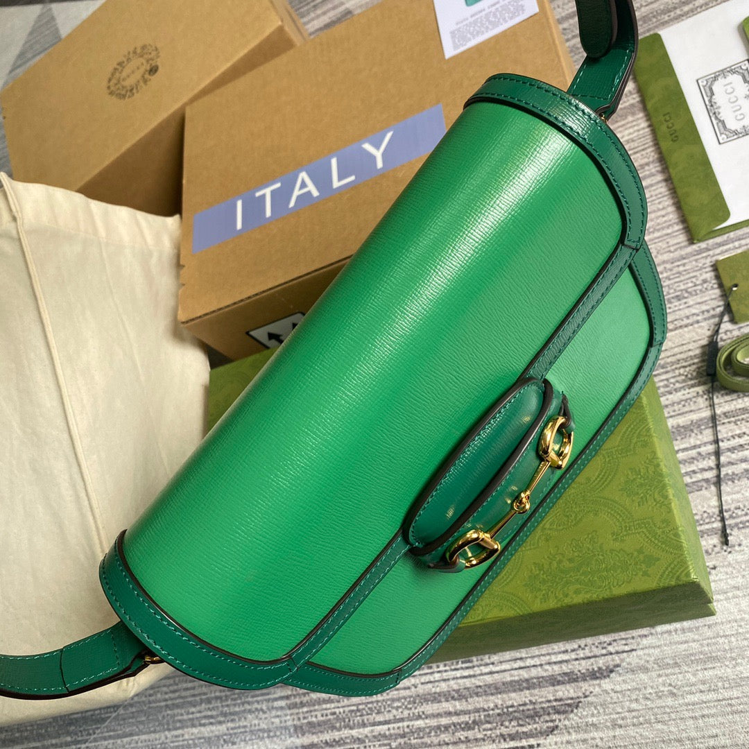 gg Horsebit 1955 Shoulder Bag Green For Women, Women’s Bags 9.8in/25cm gg