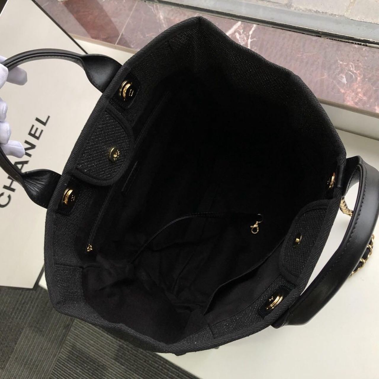 Chanel Deauville Tote 38cm Black/Grey For Women A66941