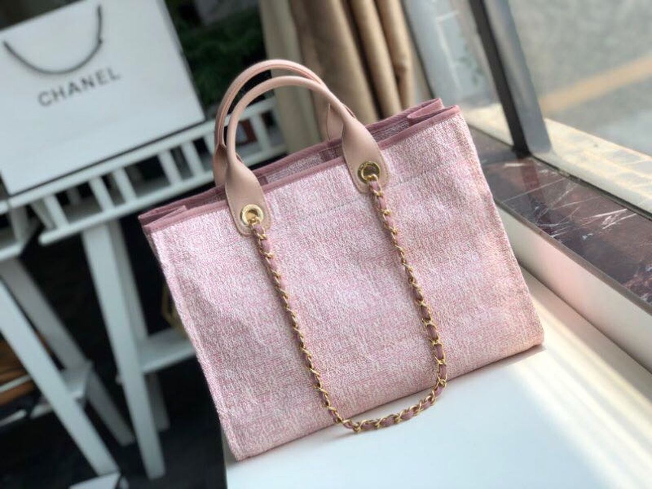 Chanel Deauville Tote 38cm PiNike For Women A66941