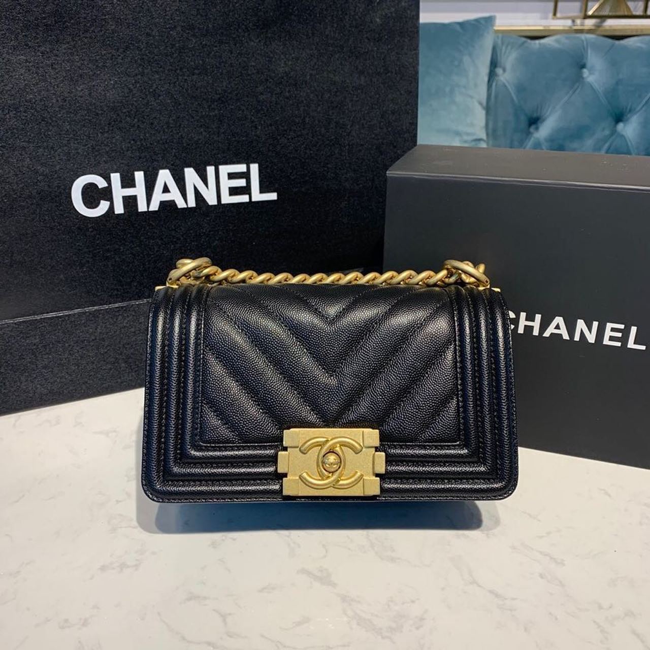 ChanelMini Boy HandBag Black For Women, Women’s HandBag, Shoulder And Crossbody Bags 7.8in/20cm