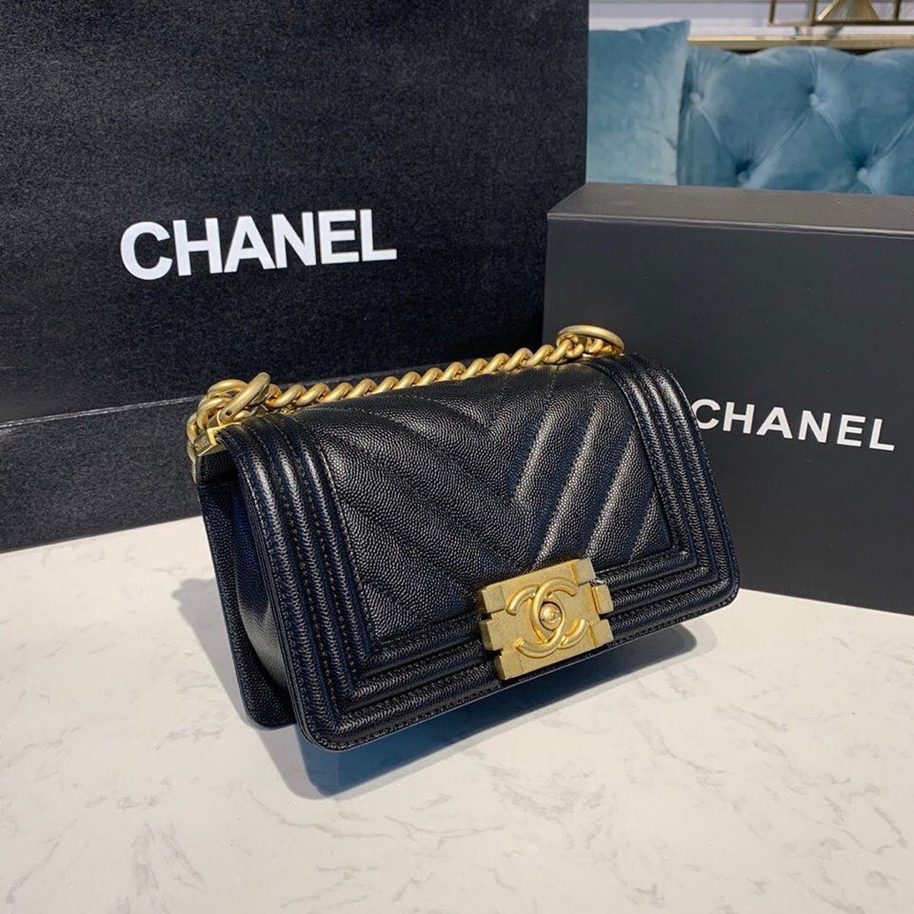 ChanelMini Boy HandBag Black For Women, Women’s HandBag, Shoulder And Crossbody Bags 7.8in/20cm