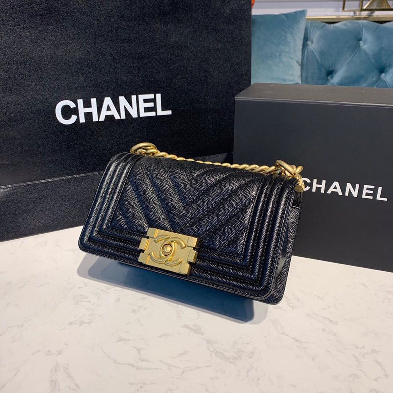 ChanelMini Boy HandBag Black For Women, Women’s HandBag, Shoulder And Crossbody Bags 7.8in/20cm