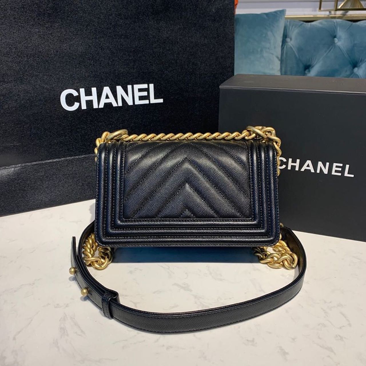 ChanelMini Boy HandBag Black For Women, Women’s HandBag, Shoulder And Crossbody Bags 7.8in/20cm