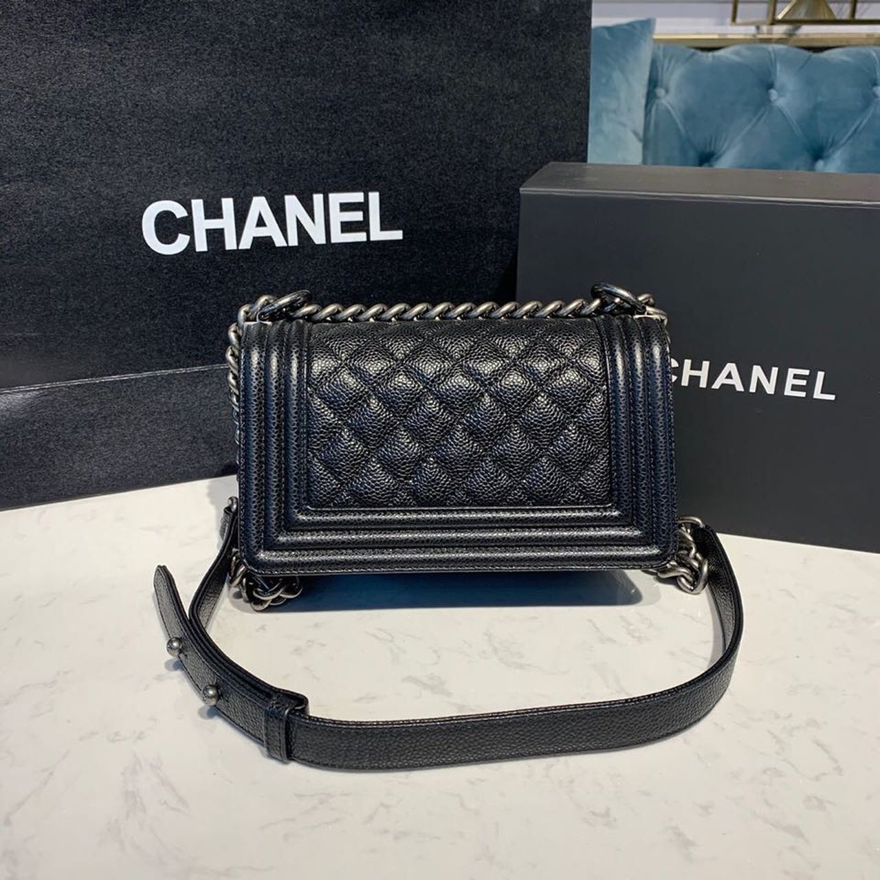 ChanelSmall Boy Handbag Silver Hardware Black For Women, Women’s Bags, Shoulder And Crossbody Bags 7.8in/20cm A67085