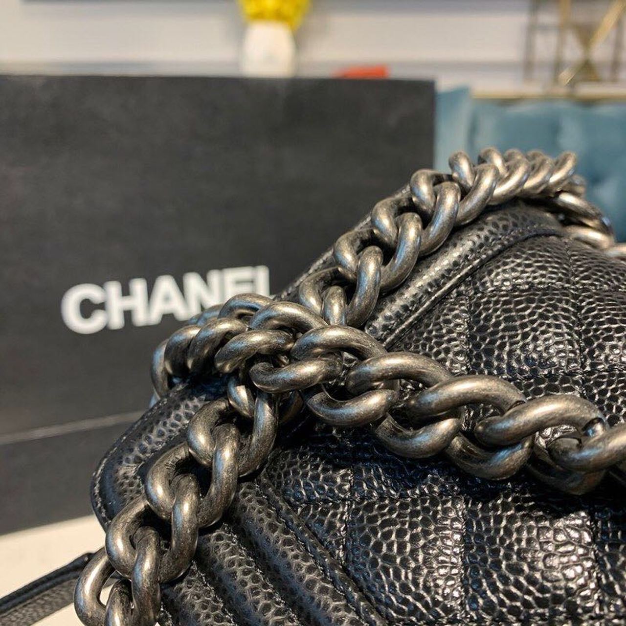 ChanelSmall Boy Handbag Silver Hardware Black For Women, Women’s Bags, Shoulder And Crossbody Bags 7.8in/20cm A67085