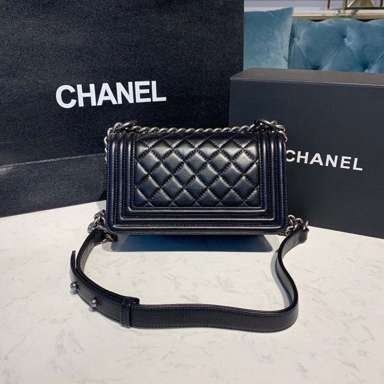 ChanelSmall Boy Handbag Silver Hardware Black For Women, Women’s Bags, Shoulder And Crossbody Bags 7.8in/20cm A67085