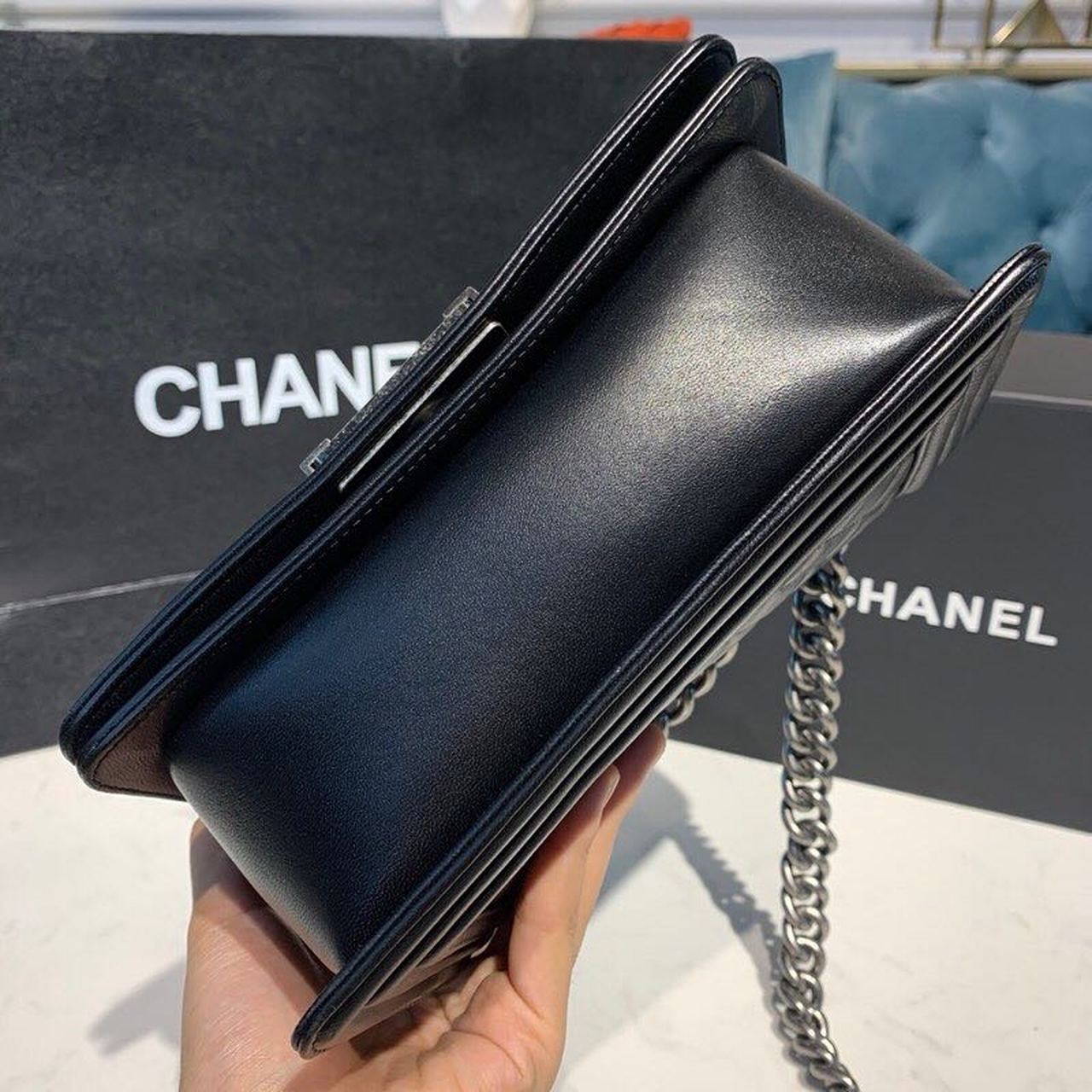 ChanelSmall Boy Handbag Silver Hardware Black For Women, Women’s Bags, Shoulder And Crossbody Bags 7.8in/20cm A67085
