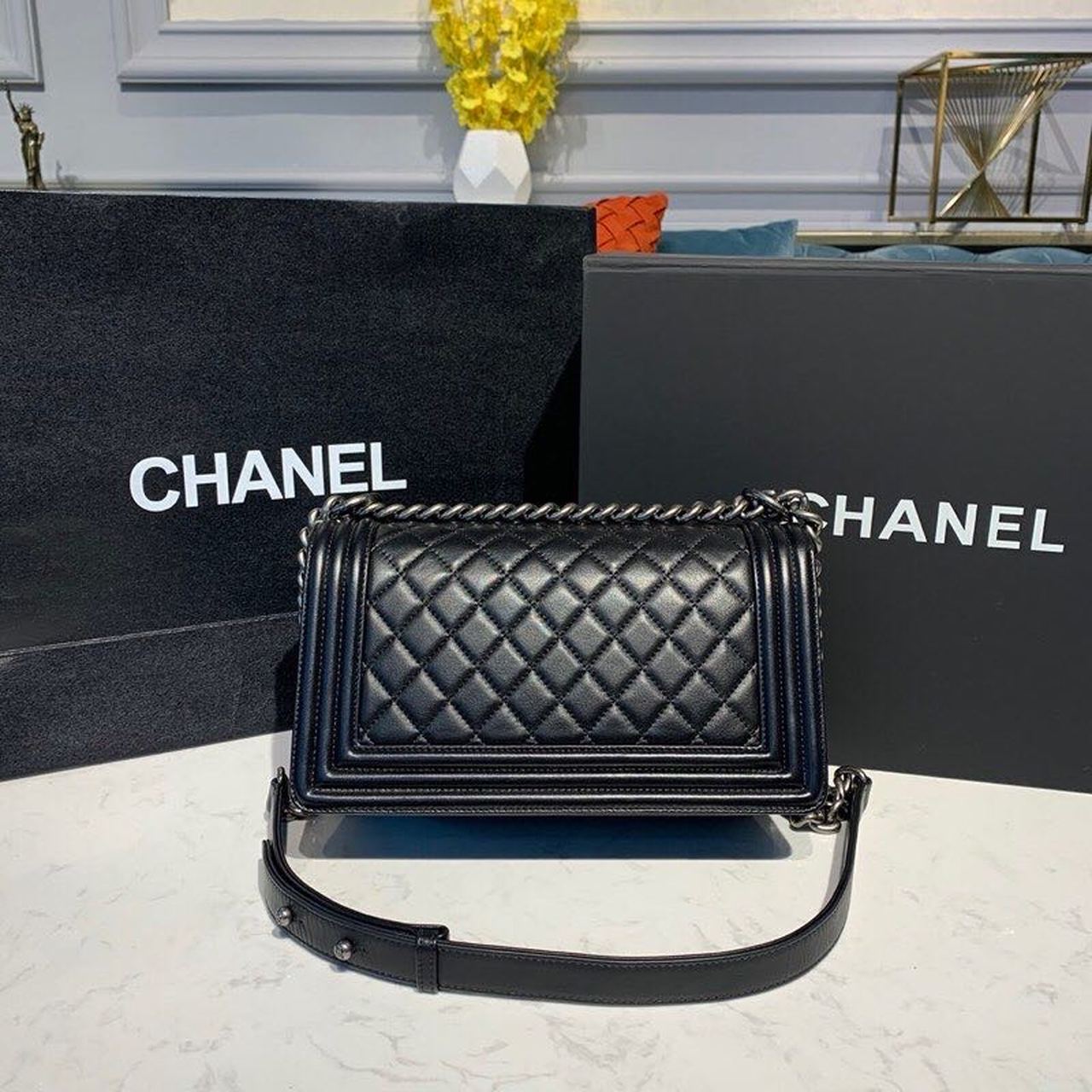 CHL Boy Handbag Silver Hardware Black For Women, Women’s Bags, Shoulder And Crossbody Bags 9.8in/25cm A67086