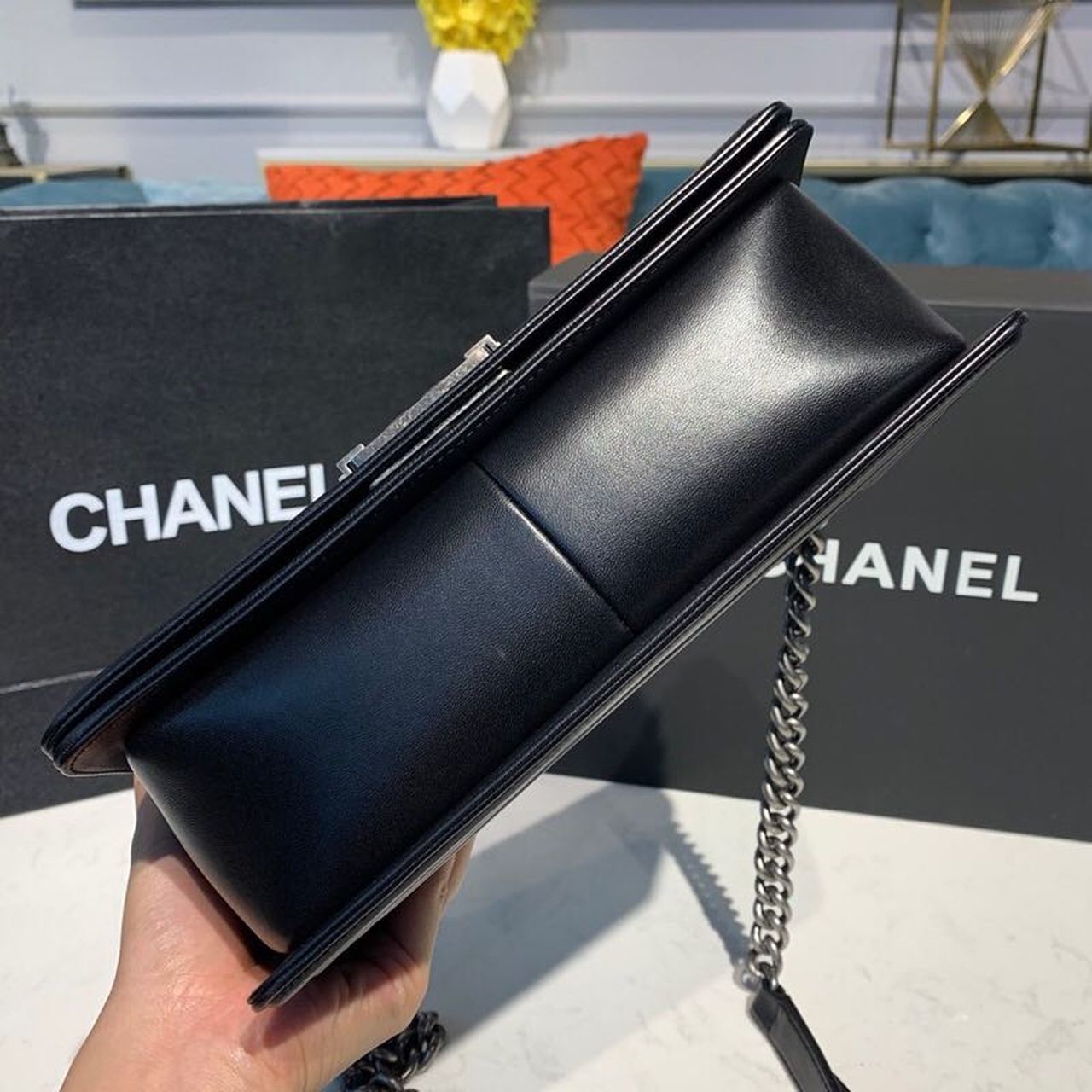 CHL Boy Handbag Silver Hardware Black For Women, Women’s Bags, Shoulder And Crossbody Bags 9.8in/25cm A67086