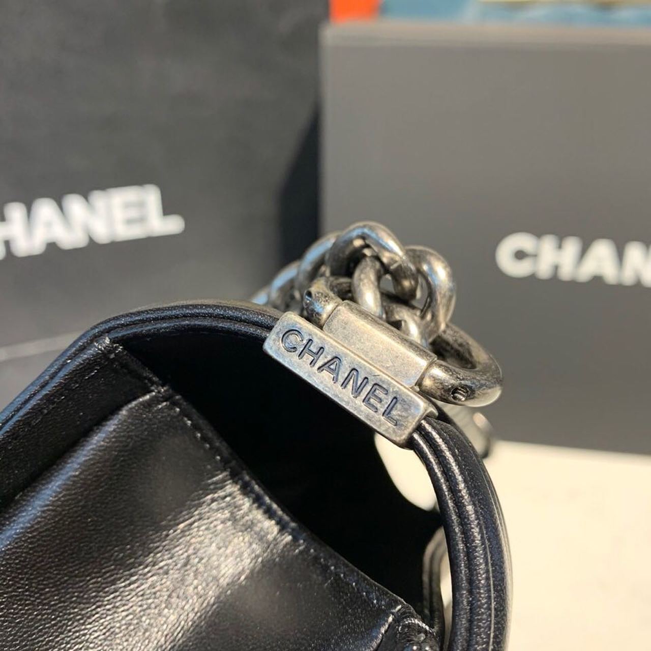 CHL Boy Handbag Silver Hardware Black For Women, Women’s Bags, Shoulder And Crossbody Bags 9.8in/25cm A67086