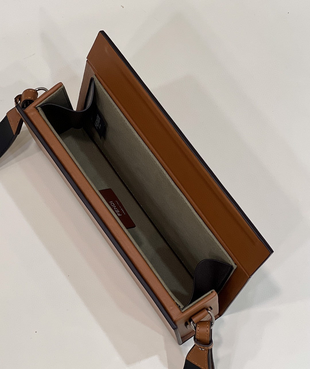 FI Horizontal Box Brown Bag For Woman 10.5cm/4in