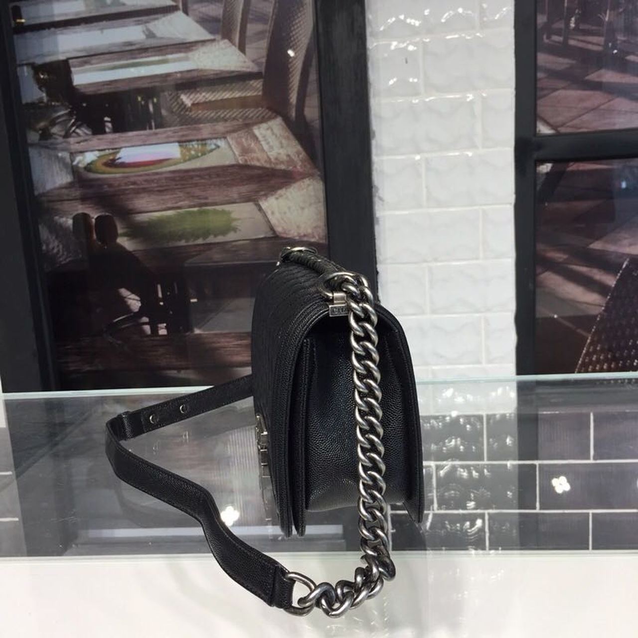 CHL Boy Handbag Silver Hardware Black For Women, Women’s Handbags, Shoulder And Crossbody Bags 9.8in/25cm A67086