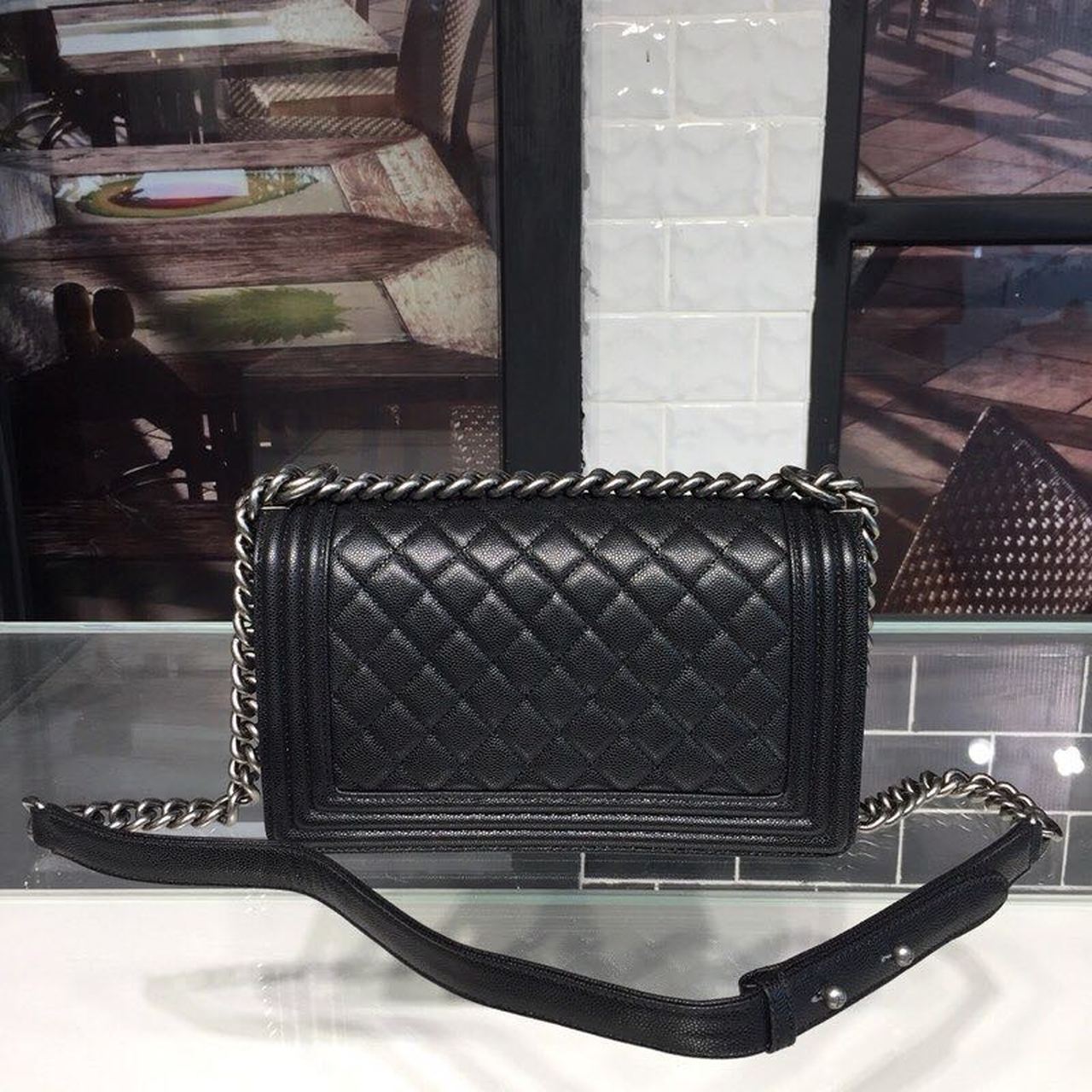 CHL Boy Handbag Silver Hardware Black For Women, Women’s Handbags, Shoulder And Crossbody Bags 9.8in/25cm A67086