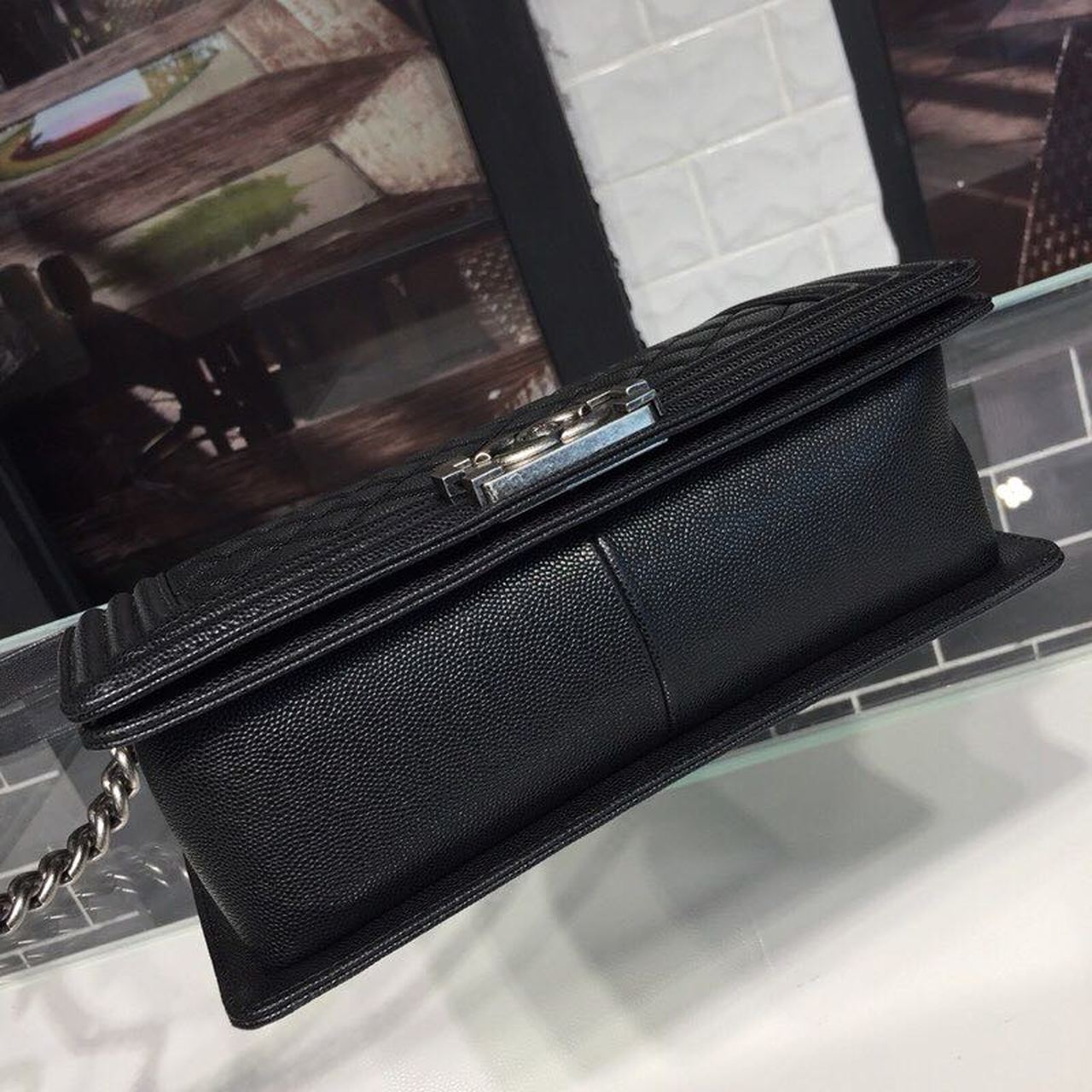 CHL Boy Handbag Silver Hardware Black For Women, Women’s Handbags, Shoulder And Crossbody Bags 9.8in/25cm A67086