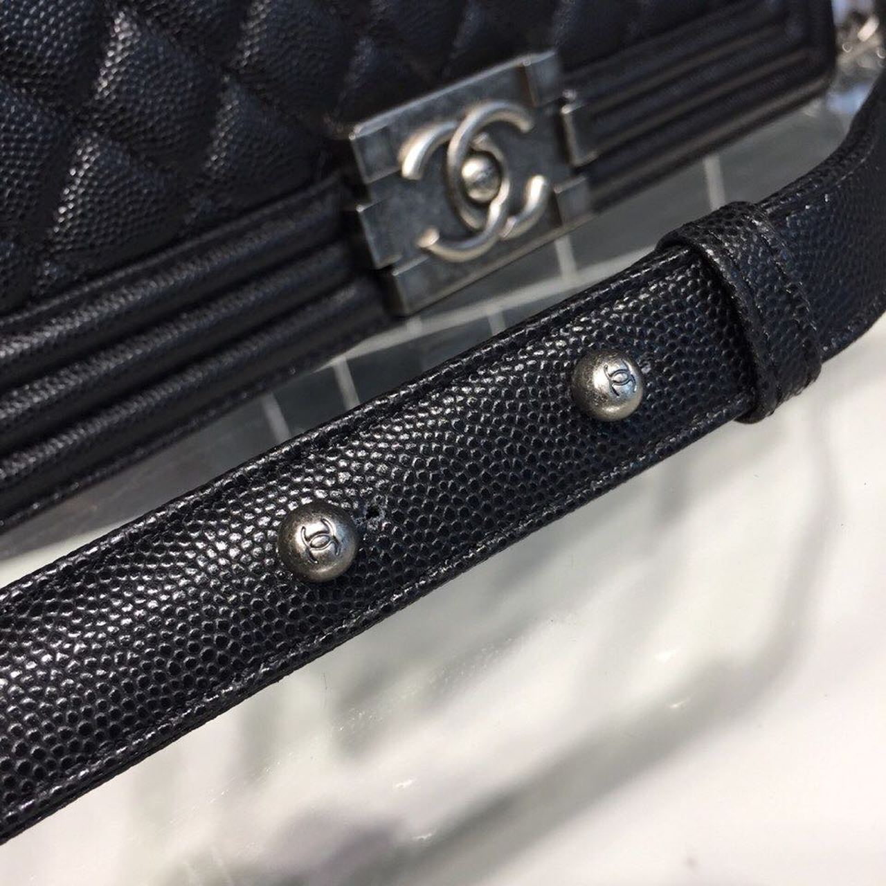 CHL Boy Handbag Silver Hardware Black For Women, Women’s Handbags, Shoulder And Crossbody Bags 9.8in/25cm A67086