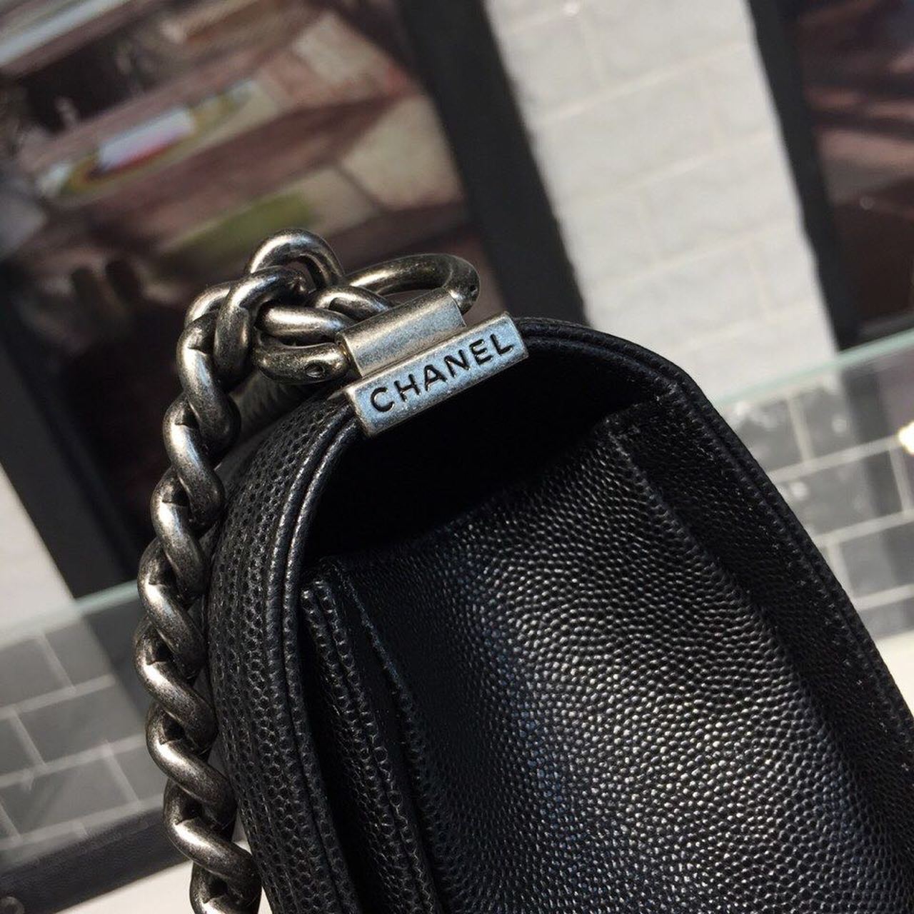 CHL Boy Handbag Silver Hardware Black For Women, Women’s Handbags, Shoulder And Crossbody Bags 9.8in/25cm A67086
