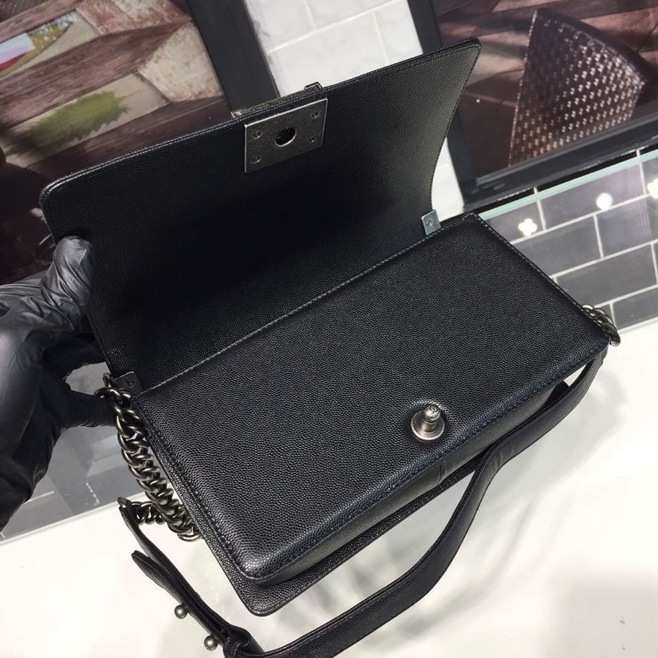 CHL Boy Handbag Silver Hardware Black For Women, Women’s Handbags, Shoulder And Crossbody Bags 9.8in/25cm A67086