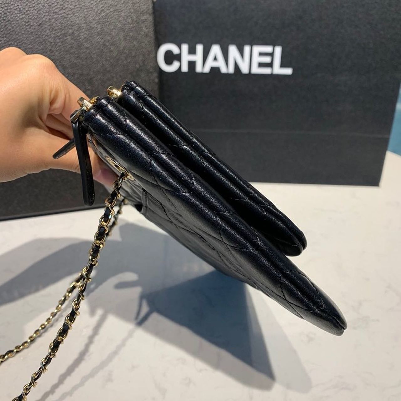 ChanelSmall Double Case Bag With Strap Black For Women, Women’s Bags, Shoulder And Crossbody Bags 9in/23cm AP1074