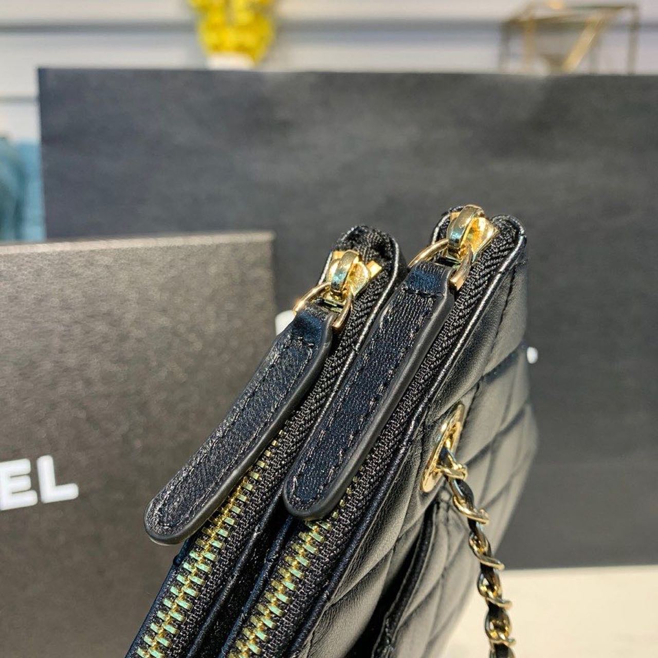 ChanelSmall Double Case Bag With Strap Black For Women, Women’s Bags, Shoulder And Crossbody Bags 9in/23cm AP1074