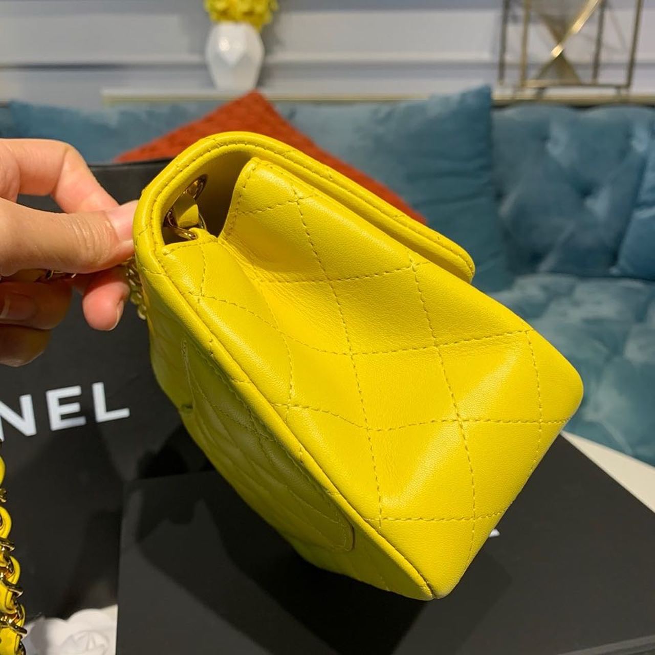 ChanelMini Flap Bag Yellow For Women, Women’s Bags, Shoulder And Crossbody Bags 6.7in/17cm A35200