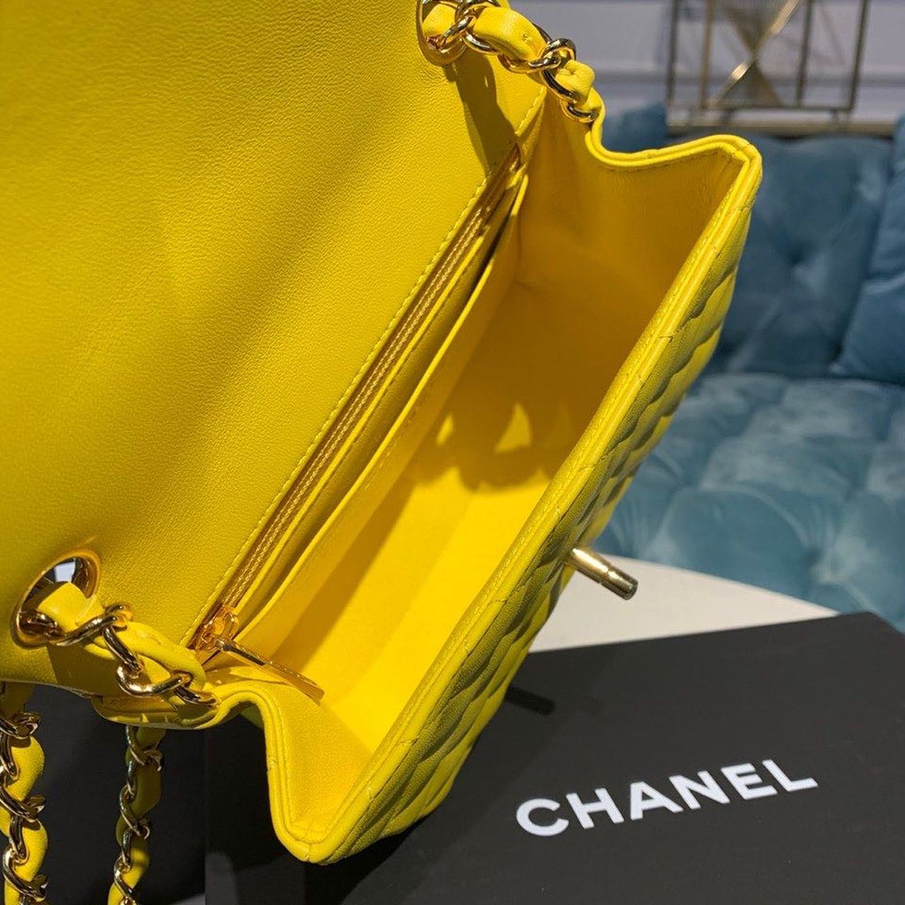 ChanelMini Flap Bag Yellow For Women, Women’s Bags, Shoulder And Crossbody Bags 6.7in/17cm A35200