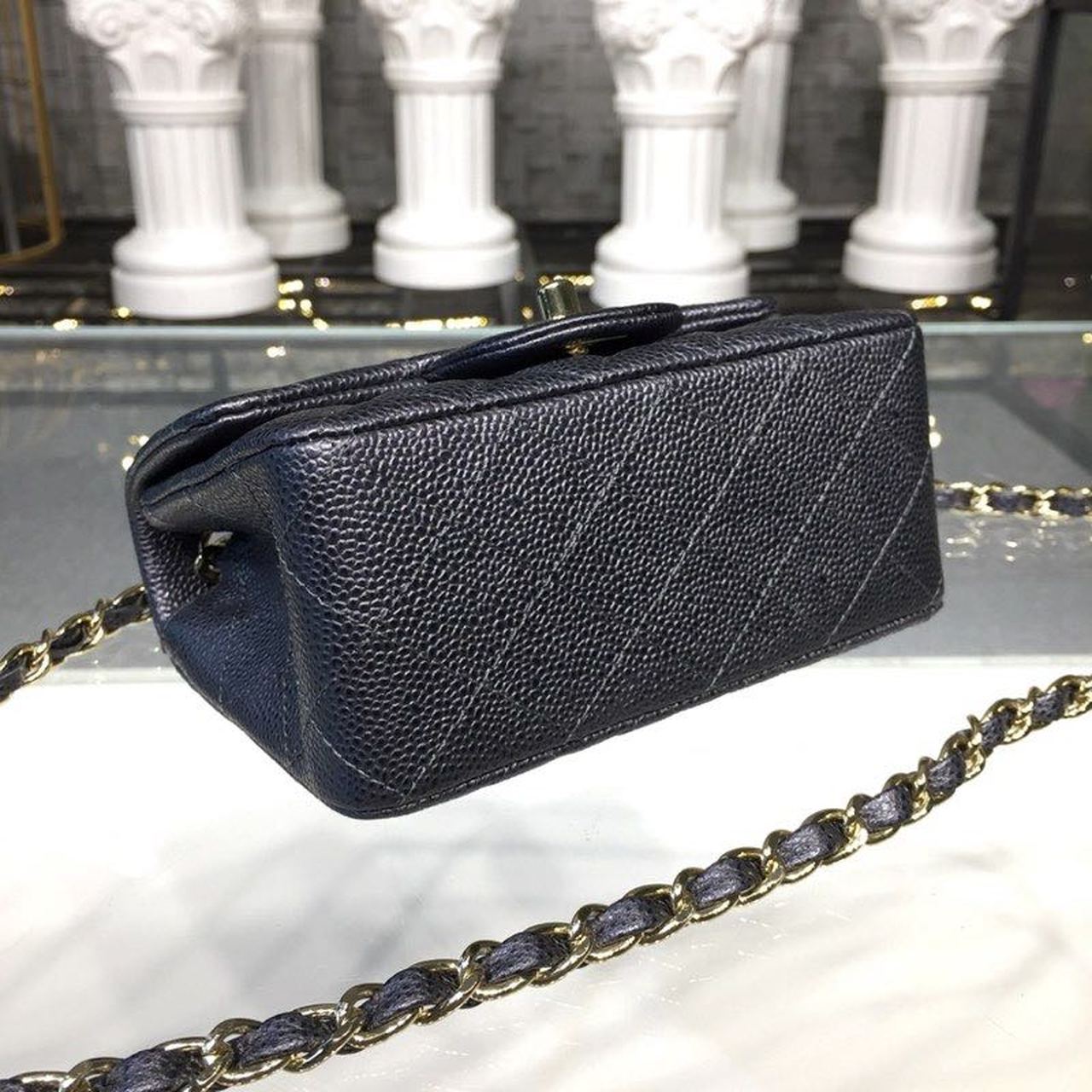ChanelMini Flap Bag Caviar Black For Women, Women’s Bags, Shoulder And Crossbody Bags 6.7in/17cm A35200