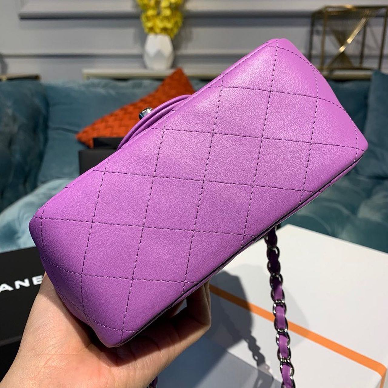 ChanelMini Flap Bag Purple For Women, Women’s Bags, Shoulder And Crossbody Bags 6.7in/17cm A35200