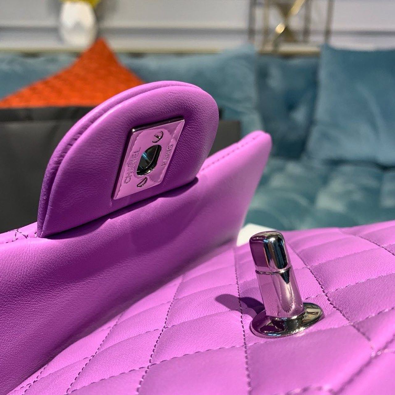 ChanelMini Flap Bag Purple For Women, Women’s Bags, Shoulder And Crossbody Bags 6.7in/17cm A35200