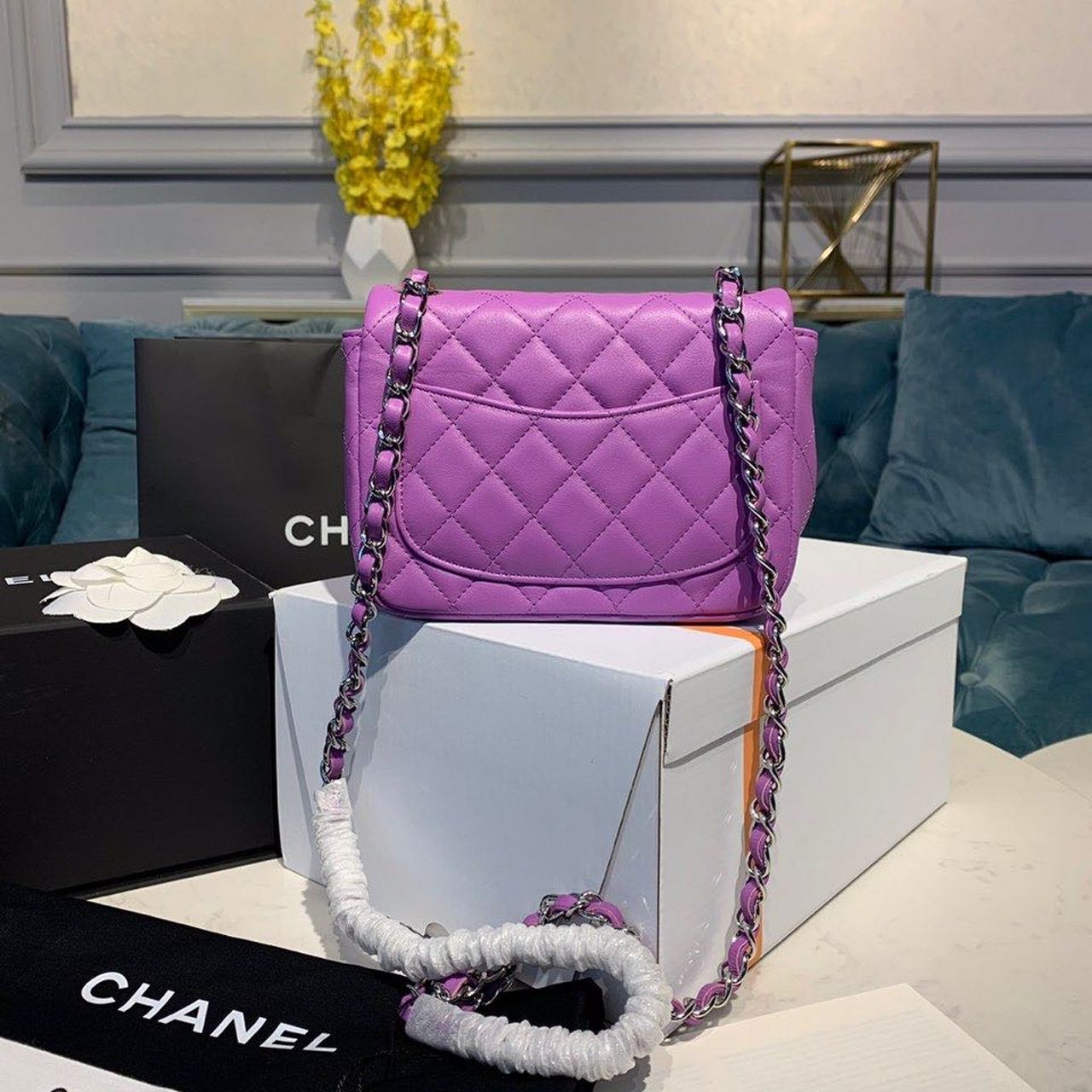 ChanelMini Flap Bag Purple For Women, Women’s Bags, Shoulder And Crossbody Bags 6.7in/17cm A35200