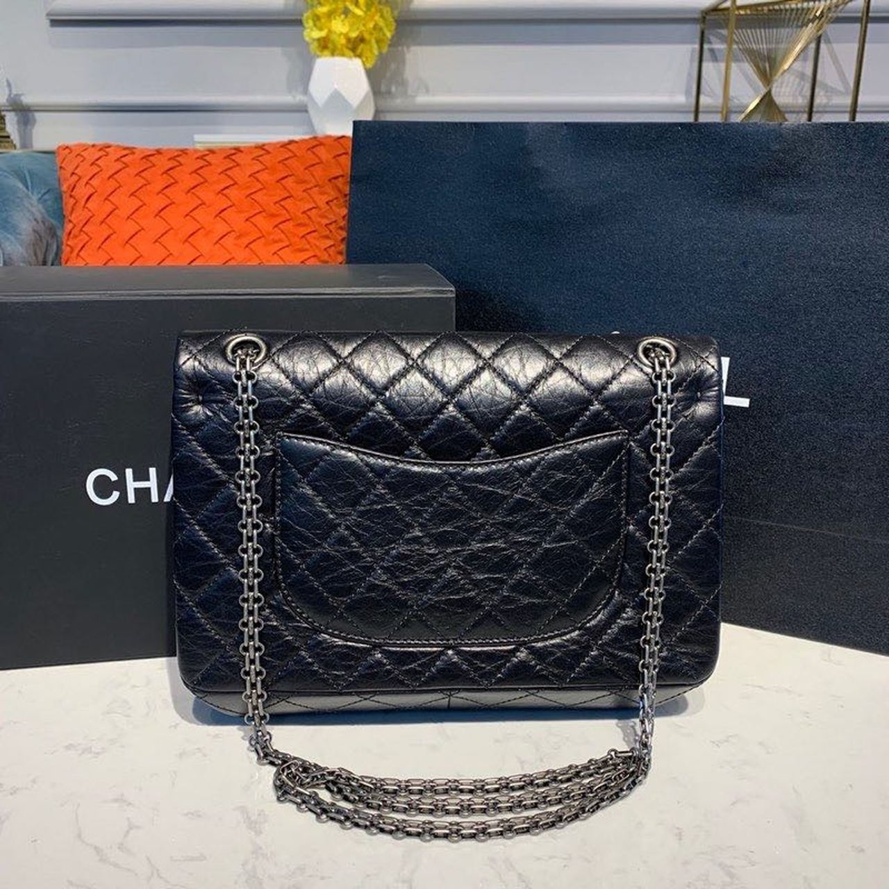 CHL 2.55 Handbag Silver Hardware Black For Women, Women’s Bags, Shoulder And Crossbody 11in/28cm A37586