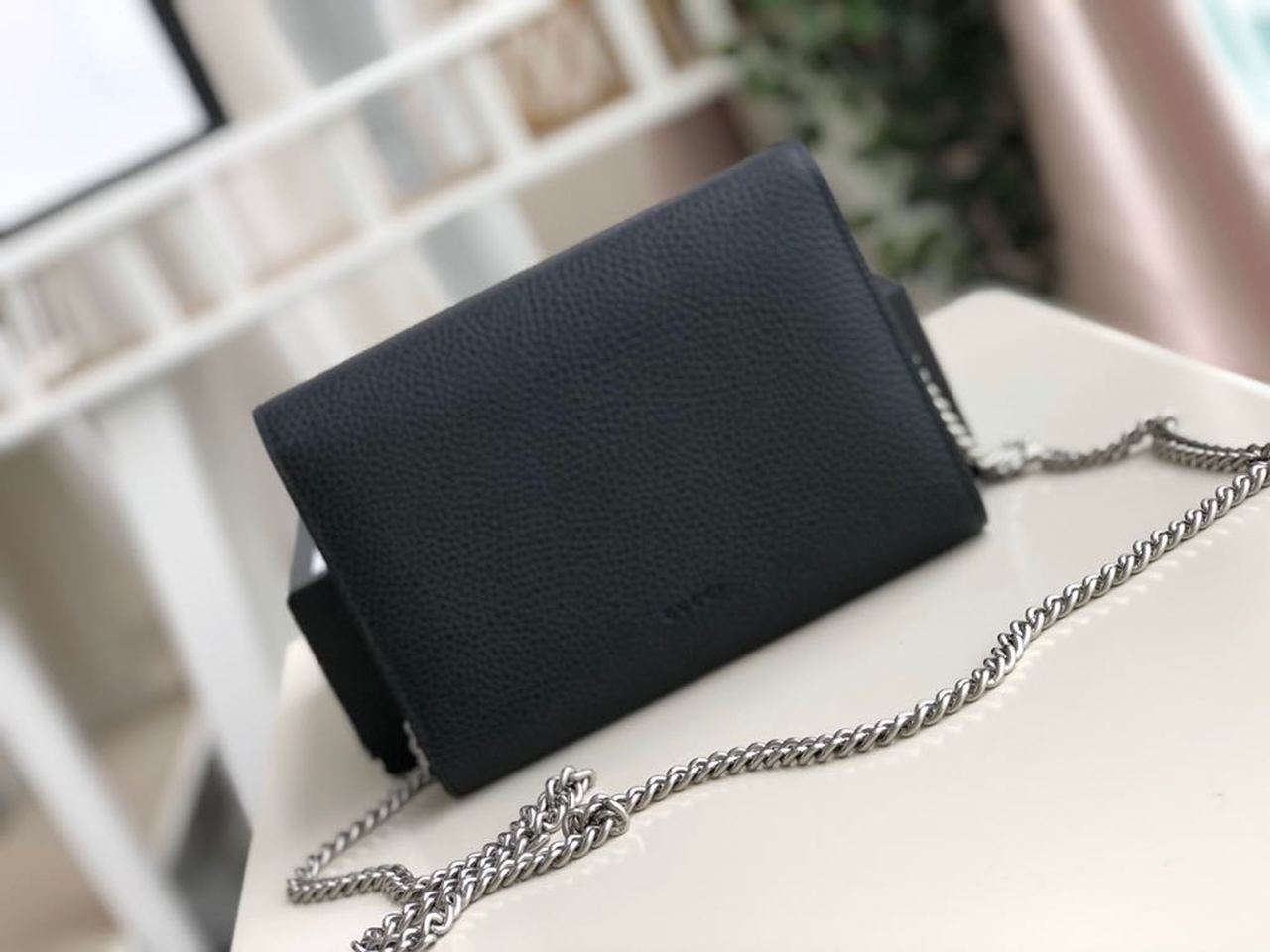 gg Dionysus Mini Chain Bag Black Metal-Free Tanned For Women 8in/20cm gg 401231 CAOGN 8176