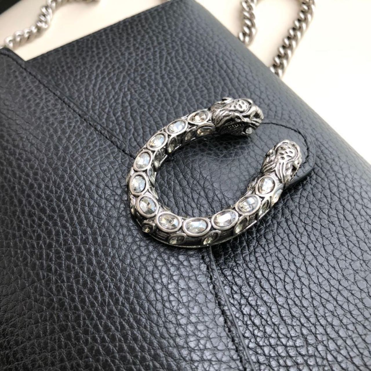 gg Dionysus Mini Chain Bag Black Metal-Free Tanned For Women 8in/20cm gg 401231 CAOGN 8176