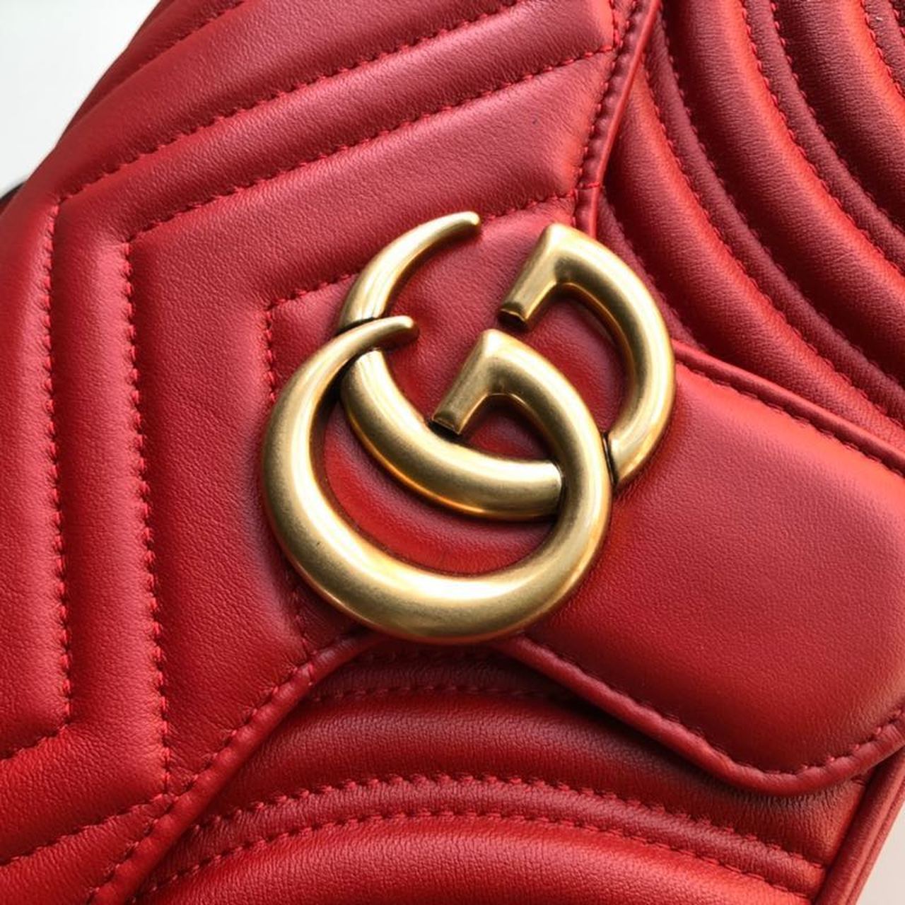 gg Marmont Small Matelassé Shoulder Bag Hibiscus Red Matelassé Chevron For Women 10in/26cm gg 443497 DTDIT 6433