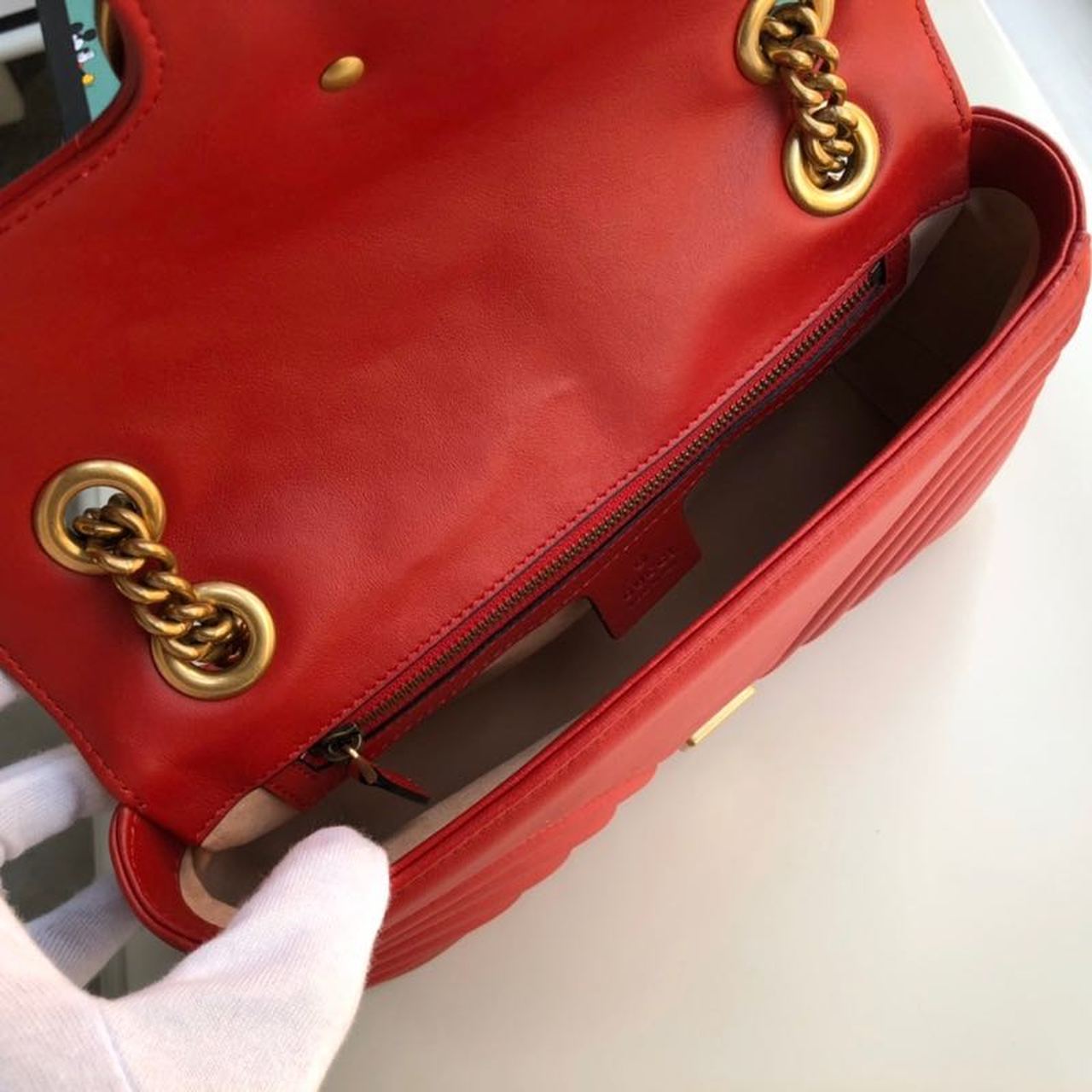 gg Marmont Small Matelassé Shoulder Bag Hibiscus Red Matelassé Chevron For Women 10in/26cm gg 443497 DTDIT 6433