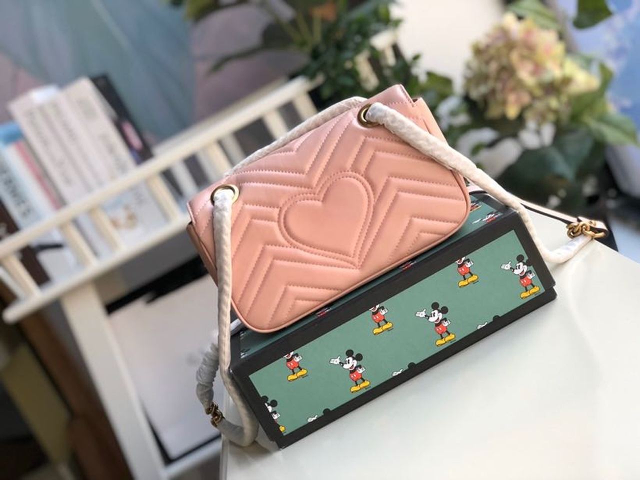 gg Marmont Matelassé Mini Bag Dust Pink Matelassé Chevron For Women 8.5in/22cm gg
