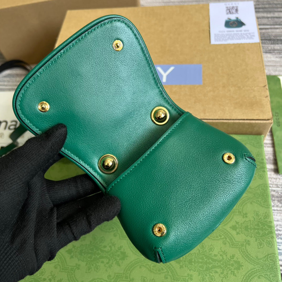 gg Blondie Card Case Wallet Green For Women, Women’s Bags 4.5in/12cm gg 698635 UXX0G 3120