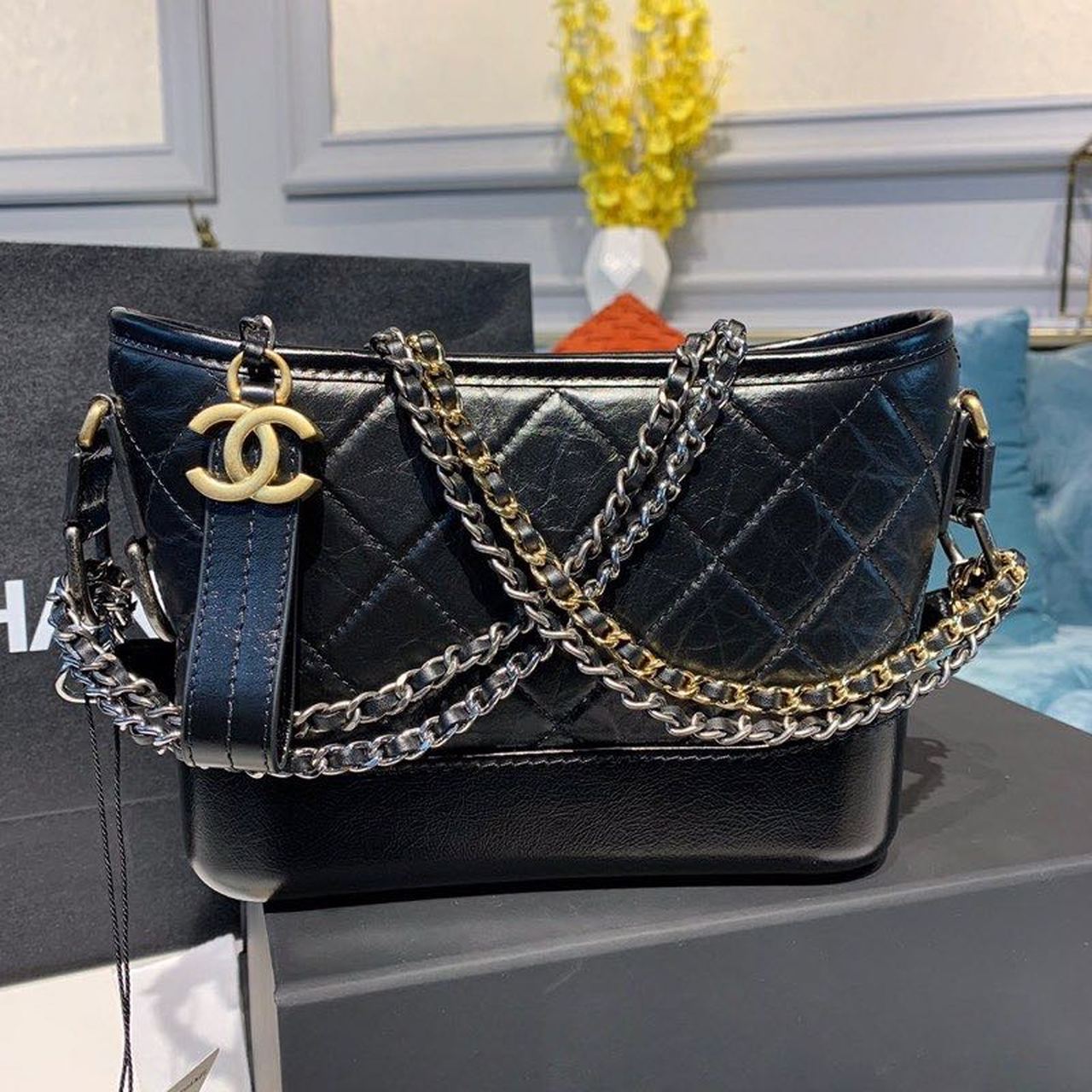 ChanelGabrielle Hobo Handbag Black For Women, Women’s Bags, Shoulder And Crossbody Bags 7.8in/20cm AS1582 B03936 94305